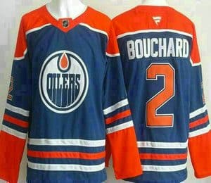 Edmonton Oilers #2 Evan Bouchard Blue Authentic Jersey