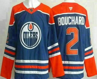Edmonton Oilers #2 Evan Bouchard Blue Authentic Jersey