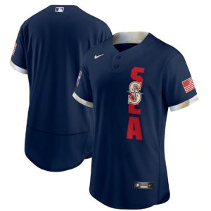 Seattle Mariners Blank 2021 Navy All-Star Flex Base Stitched Jersey