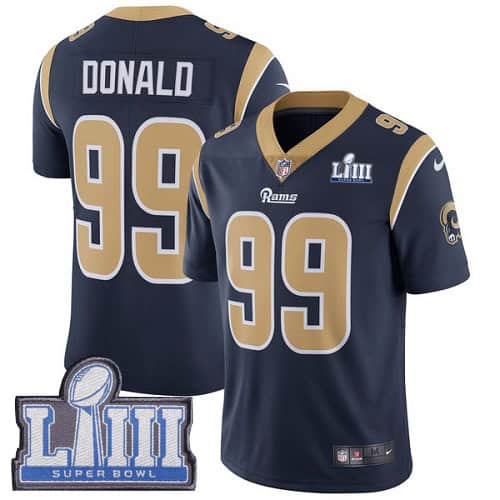 Los Angeles Rams #99 Aaron Donald Navy Blue Super Bowl LIII Vapor Untouchable Limited Stitched Jersey