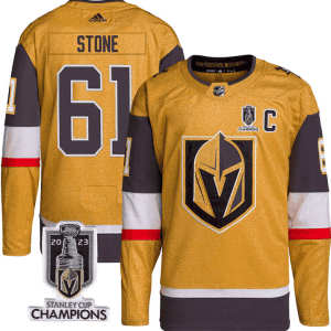 Vegas Golden Knights #61 Mark Stone Gold 2023 Stanley Cup Champions Stitched Jersey