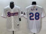 Texas Rangers #28 Jonah Heim White Gold Cool Base Stitched Jersey
