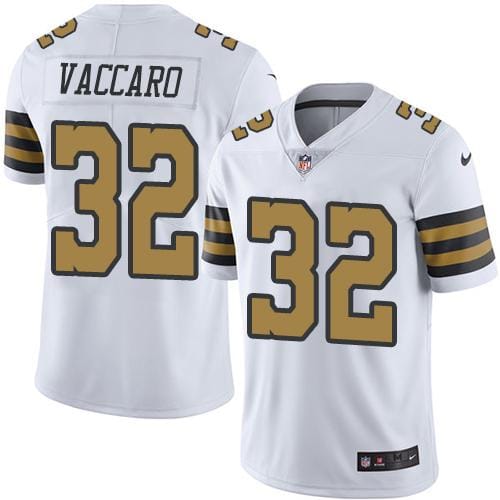 Saints #32 Kenny Vaccaro White Stitched Limited Rush Nike Jersey