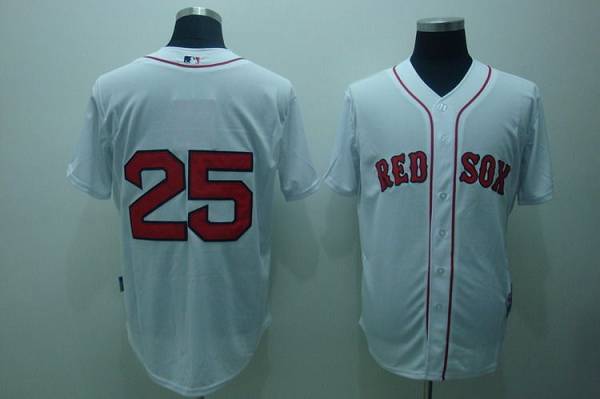 Red Sox #25 Mike Lowell Stitched White Jersey