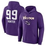 Minnesota Vikings #99 Danielle Hunter Purple Team Wordmark Player Name Number Pullover Hoodie