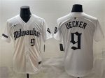 Milwaukee Brewers #9 Bob Uecker White 'Gothic 414 Shadows Edition' Vapor Premier Limited Stitched Jersey