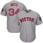 Red Sox #34 David Ortiz Grey New Cool Base With Retirement Patch Stitched Jersey