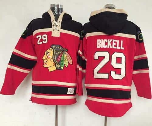 Blackhawks #29 Bryan Bickell Red Sawyer Hooded Sweatshirt Stitched Jersey