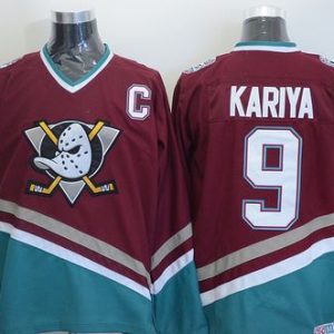 Ducks #9 Paul Kariya Red CCM Throwback Stitched Jersey