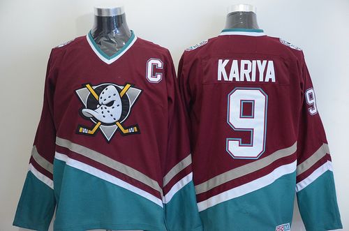 Ducks #9 Paul Kariya Red CCM Throwback Stitched Jersey