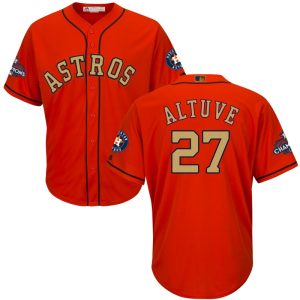 Houston Astros #27 Jose Altuve Orange 2018 Gold Program Cool Base Stitched Jersey