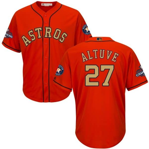 Houston Astros #27 Jose Altuve Orange 2018 Gold Program Cool Base Stitched Jersey