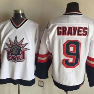 Rangers #9 Adam Graves White CCM Statue Of Liberty Stitched Jersey