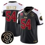 San Francisco 49ers Custom White Balck 2023 F.U.S.E. With 3-Star C Patch And Faithful To The Bay Patch Stitched Game Jersey