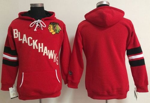 Chicago Blackhawks Blank Red Old Time Heidi NHL Hoodie