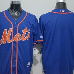 Mets Blank Blue New Cool Base Alternate Home Stitched Jersey