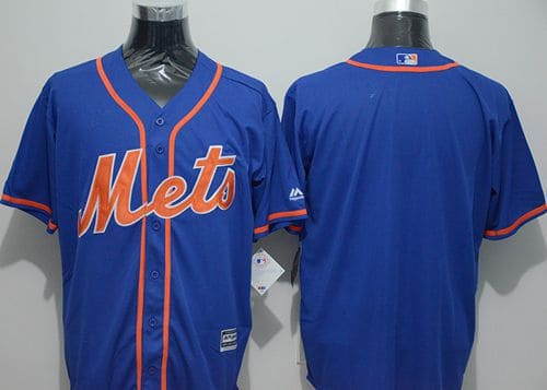 Mets Blank Blue New Cool Base Alternate Home Stitched Jersey