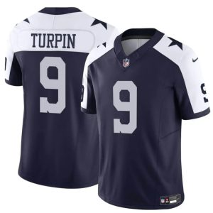 Dallas Cowboys #9 KaVontae Turpin Navy White Thanksgiving Vapor Untouchable Limited Stitched Jersey