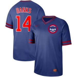 Chicago Cubs #14 Ernie Banks Royal Cooperstown Collection Legend Stitched Jersey