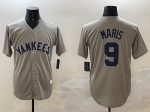 New York Yankees #9 Roger Maris Gray Cool Base Stitched Jersey