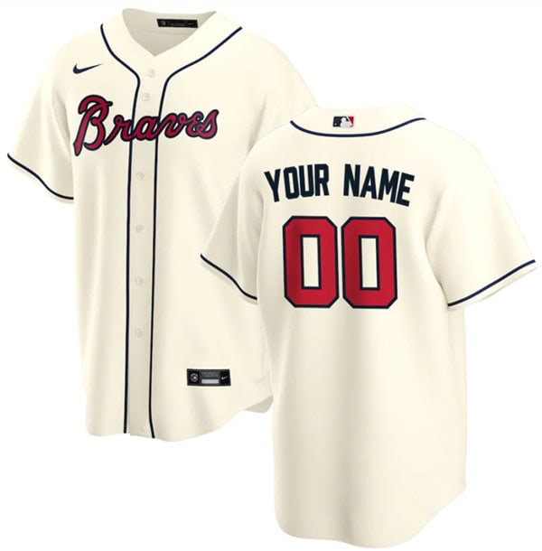 Atlanta Braves Customized Cream Stitched MLB Jersey