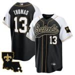 New Orleans Saints #13 Michael Thomas Black White 1987 Legacy Cool Base Stitched Jersey