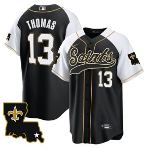 New Orleans Saints #13 Michael Thomas Black White 1987 Legacy Cool Base Stitched Jersey