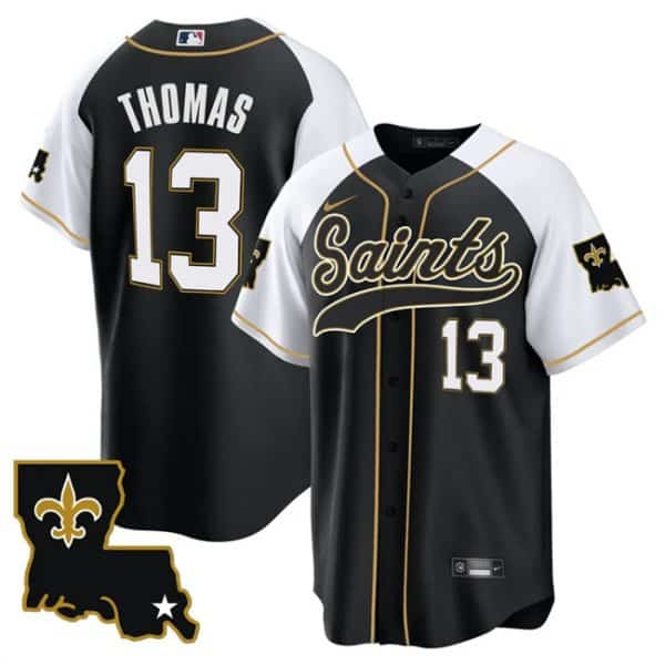 New Orleans Saints #13 Michael Thomas Black White 1987 Legacy Cool Base Stitched Jersey