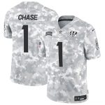 Cincinnati Bengals #1 Ja'Marr Chase Arctic Camo 2024 F.U.S.E. Salute To Service Limited Stitched Jersey