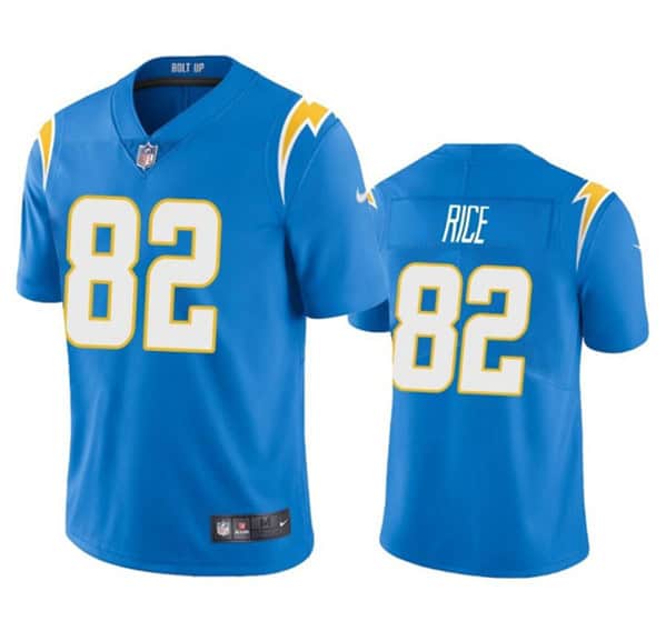 Los Angeles Chargers #82 Brenden Rice Light Blue 2024 Draft Vapor Limited Stitched Jersey