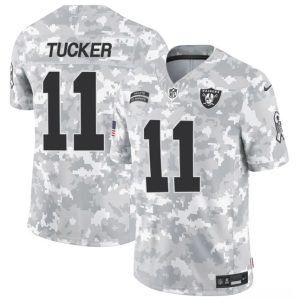 Las Vegas Raiders #11 Tre Tucker Arctic Camo 2024 F.U.S.E. Salute To Service Limited Stitched Jersey