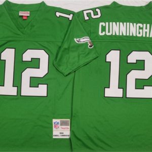 Philadelphia Eagles #12 Randall Cunningham Kelly Green Throwback Football Stitched Jersey