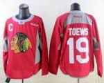 Blackhawks #19 Jonathan Toews Red Practice Stitched Jersey