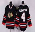 Blackhawks #4 Nikals Hjalmarsson Black Stitched Jersey