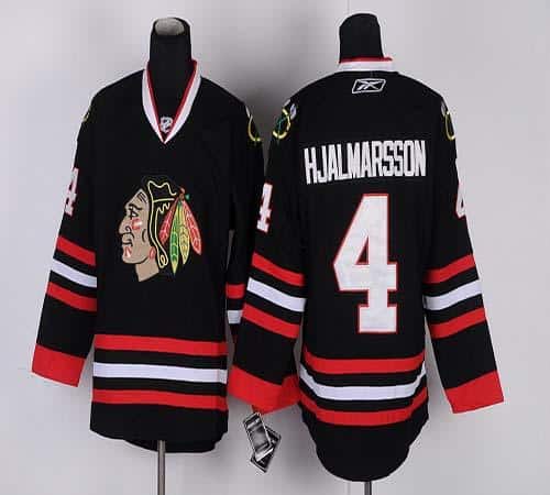Blackhawks #4 Nikals Hjalmarsson Black Stitched Jersey