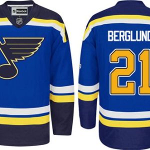 Blues #21 Patrik Berglund Light Blue Home Stitched Jersey