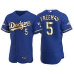 Los Angeles Dodgers #5 Freddie Freeman Royal Golden Flex Base Stitched Jersey