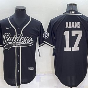 Las Vegas Raiders #17 Davante Adams Black Cool Base Stitched Baseball Jersey