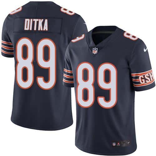 Bears #89 Mike Ditka Navy Blue Stitched Limited Rush Nike Jersey