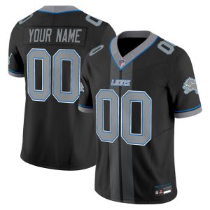 Detroit Lions Customized Black 2025 F.U.S.E. 'Motor City Racing Edition' Vapor Limited Stitched Jersey