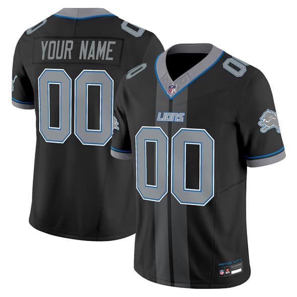 Detroit Lions Customized Black 2025 F.U.S.E. 'Motor City Racing Edition' Vapor Limited Stitched Jersey
