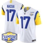 Los Angeles Rams #17 Puka Nacua White 2024 NFC West Champions F.U.S.E. Vapor Untouchable Stitched Jersey