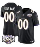 Baltimore Ravens Custom Black F.U.S.E. 2024 AFC North Division Champions Vapor Limited Jersey