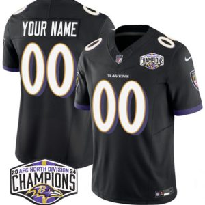 Baltimore Ravens Custom Black F.U.S.E. 2024 AFC North Division Champions Vapor Limited Jersey