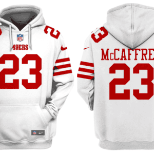 San Francisco 49ers #23 Christian McCaffrey White Alternate Pullover Hoodie