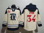 Texas Rangers #34 Nolan Ryan Cream Ageless Must-Have Lace-Up Pullover Hoodie
