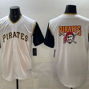 Pittsburgh Pirates Team Big Logo White Cool Base Stitched Jersey