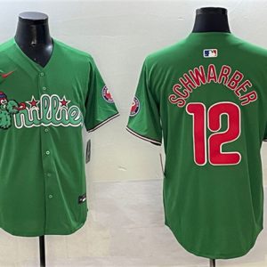 Philadelphia Phillies #12 Kyle Schwarber Green Phanatic Limited Stitched Jersey