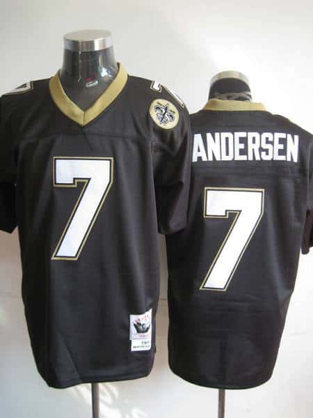 Mitchell And Ness Saints #7 Morten Andersen Black Stitched Throwback Jersey