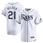 Tampa Bay Rays #21 Jonny DeLuca White Home Limited Stitched Jersey